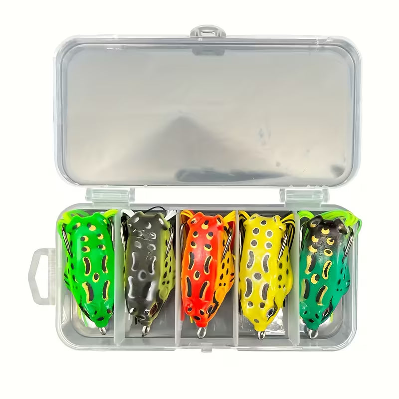 5-Pack Soft Body Walking Frog – Weedless Topwater Lure for Bass