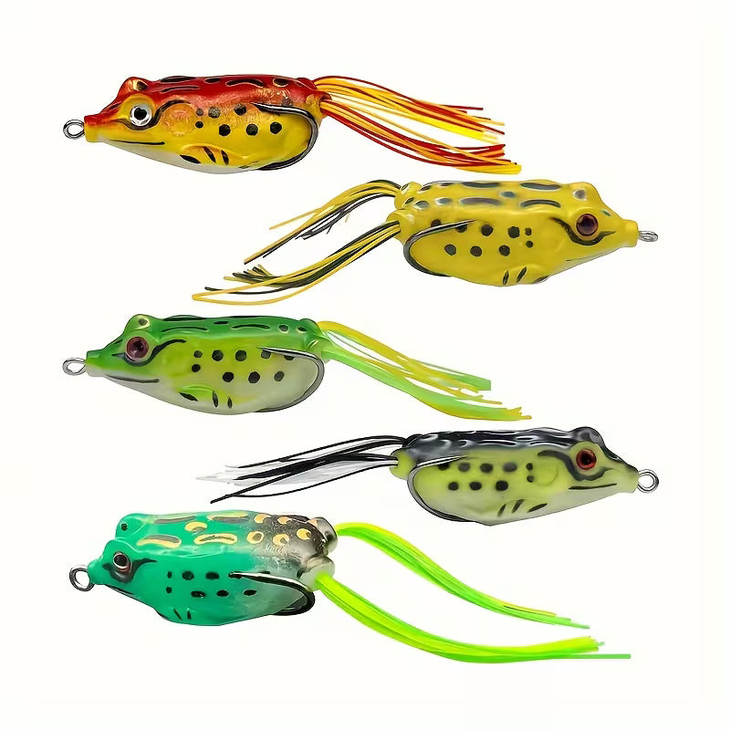 5-Pack Soft Body Walking Frog – Weedless Topwater Lure for Bass
