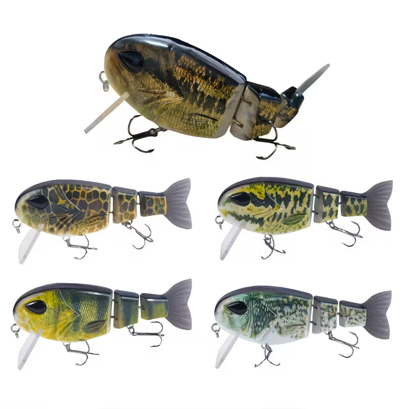 5" Multi-Joint Wake Bait & Crankdown – Topwater & Shallow Diving Bass Lure