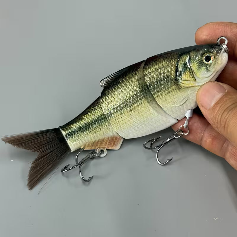3-Segment Jointed Swimbait – Hard Bait Bass Lure | Purple Gizzard Shad & Baby Bass